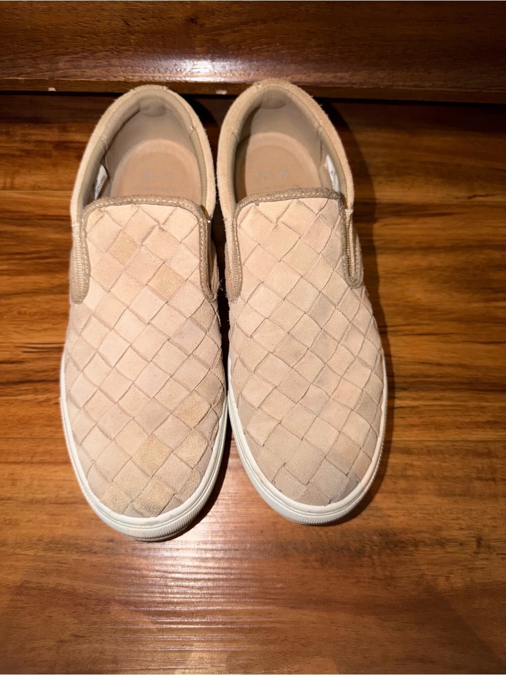 Marc Fisher Tan Slip-On Woven Casual Sneakers